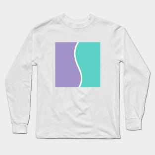 Designer Teal And Purple Wave Long Sleeve T-Shirt